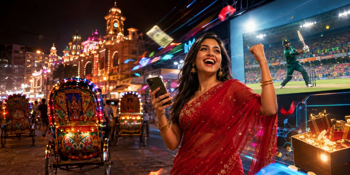 ঢাকায় সাড়ি পরিহিত মহিলা ক্রিকেট বেটিং